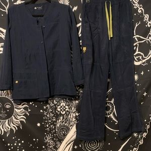 Medium sized 3 piece Breathable Scrub Wear. Top, Jacket, and Bottoms included.